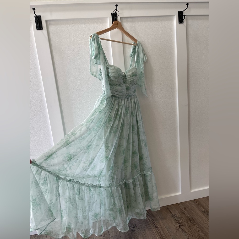 MABLE Light Green Floral Maxi Dress - Picture 8 of 11
